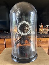 RH Restoration Hardware 19th C.French Grasshopper Gears Clock Cloche 20” Tall picture