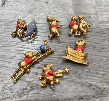 DISNEY VTG WINNIE THE POOH BROOCHES Lot Of 6 picture