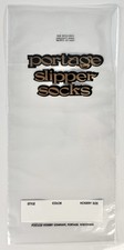 Vintage PORTAGE HOSIERY COMPANY WISCONSIN Slipper Socks Clear Plastic Bag 12” picture