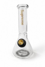 17cm Glass Collectible Display Piece Clear Glass Water Pipe Decorative Item picture