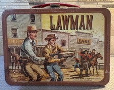 Vintage 1961 LAWMAN Metal Lunchbox Warner Bros TV Western King Seeley picture