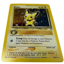 Pokemon TCG Pichu 12/111 Neo Genesis SWIRL Holo Rare Unlimited NM/LP picture
