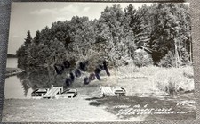 Mercer WI Pine Forest Lodge Cabin 6 Spider Lake Real Photo RP Postcard Wisconsin picture