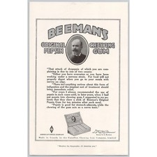 1918 Beemans Original Pepsin Chewing Gum American Chicle Co Vintage Print Ad picture