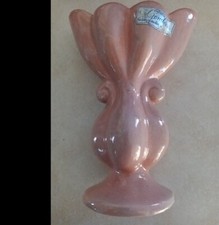Gonder USA Pottery Art Deco Mid-Century 7.5” Vase Planter Pink Glaze Vintage picture