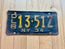 1934 New York Dealer License Plate picture
