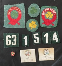 12 VINTAGE 1948-63 GIRL SCOUT ITEMS-FIRST & SECOND CLASS,FELT NUMBERS,CHALLENGE picture