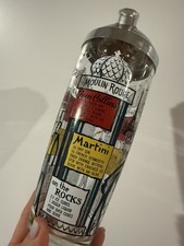 VTG Paris Theme Cocktail Shaker Drink Mixer w/Recipes, CHROME & Glass Bar MCM  picture