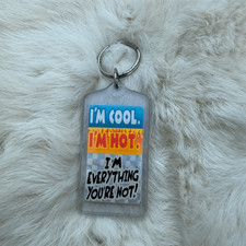 Vintage 90s I’m Cool, I’m Hot, I’m Everything You’re Not” Novelty Keychain picture