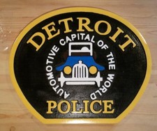 Police  Detroit 3D routed wood patch plaque  Sign Custom Carved picture