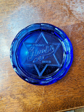 Vintage Glueks Beer Blue Glass Ashtray/Coaster  picture