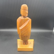 Vtg 1981 Bill Gorman Navajo Wood Carving Figure Signed Crystal NM Folk Art 80ch picture