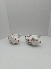 Arthur Wood Ceramic Pig Piggy Bank  Hand Painted Number 5082 5083 Pair Lot X2 picture