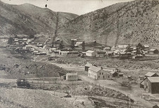 RARE Idaho Springs CO Gold Beveled Boudoir Photo C Marchington Mining Camp 1864 picture