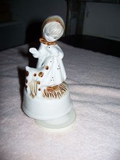 Vintage Jamestown Porcelain Music Box 7 in Child & Lamb Spins & Plays picture