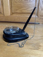 Vtg Esterbrook Dip-less Inkwell & Fountain Pen w Chain Bakelite #407 Antique NOS picture