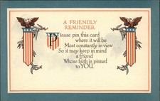 Patriotic Eagle Shield Poem Vintage Postcard picture