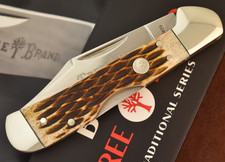 BOKER TREE BRAND JIGGED BROWN BONE MADE IN GERMANY BROWN BONE COPPERLOCK KNIFE picture