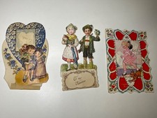 1928 Antique Valentine Cards Lot German Die Cut Whitney Made Children Dog 3 picture
