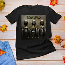 Vintage Soulfly Band Omen Short Sleeve Cotton Black All Size Unisex Shirt CC458 picture