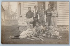 c1910's High School Baseball Team Byron Michigan MI RPPC Photo Antique Postcard picture