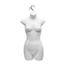 2 PC White Plastic Mannequin Female Woman Hanging Torso Body Shape Form picture