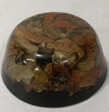 Polished Acrylics Petrified Wood Paperweight Vtg picture