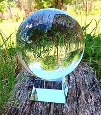 Clear Crystal Sphere K9 Ball 50-200mm with Crystal Stand Meditation Healing picture