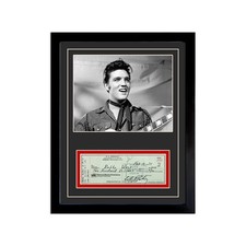 Elvis Presley Signed Cancelled Check Framed Display picture
