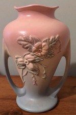 Vintage Hull Wildflower Double Handled Art Pottery Vase W-12 9-1/2