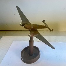 #659 US ARMY WW2 TRENCH ART ASHTRAY W/AIRPLANE DATED 1943 WELL-MARKED picture