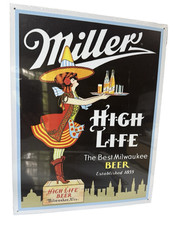 Miller High Life Server Brew Beer Tin Sign wall decor 12.5