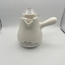 Bonjour Williams Sonoma Hot Chocolate Pot Ceramic Cocoa Server W/Plastic Lid picture