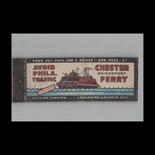 Full Length Matchbook Cover Chester Bridgeport Ferry #1 picture