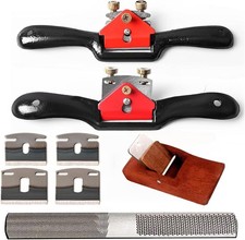 Adjustable Spokeshave Set - 2Pcs Spokeshave, 6Pcs Metal Blade, Portable Woodwork picture