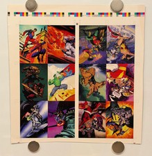 1995 DC Versus Marvel Holo F/X Chase Card Set Uncut Press Sheet of 12 picture