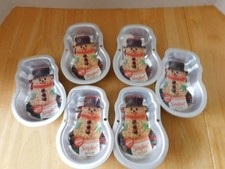 6 Vintage Wilton Mini Singles Cake Pan Snowman 2105-1125 Instructions Included picture