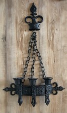 VTG 1967 Sexton Cast Metal Dungeon Gothic Wall Sconce Chains Candle Holder READ picture