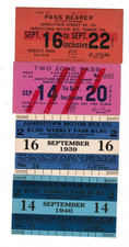 4 Jamestown New York Bus Transit Ticket Passes September 1929, 1931, 1939, 1940 picture
