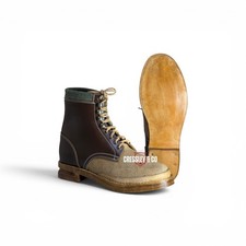 WW2 GERMAN GEBIRGSJÄGER BROWN MOUNTAIN TROOPS LEATHER ANKLE BOOTS, Made to size picture