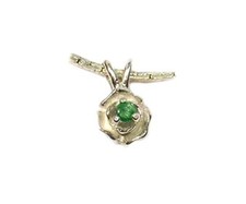 19thC Antique Alexandrite Russian Natural Real Color-Change+Silver Rose Pendant picture