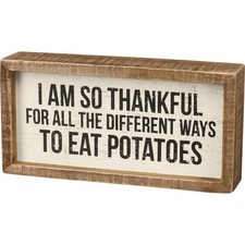 Primitives by Kathy Eat Potatoes Inset Sign, Wooden,Plaques & Signs picture