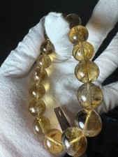 Premium Natural Citrine Quartz Bracelet 13.5mm Large Beads High Quality Genuine picture