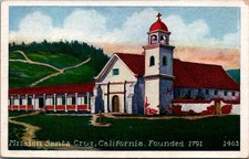 Mission Santa Cruz California Founded 1791 Early PC Pacific Novelty Co picture