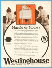 1921 Westinghouse Electric Muscle or Motor Wringer Washer Laundry Room Décor Ad picture