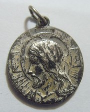 1800s antique I am an Episcopalian religious Christian Jesus pendant 54979 picture