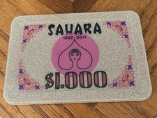 $1000 SAHARA LAS VEGAS CASINO POKER PLAQUE COMMEMORATIVE 1952-2011 picture