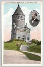 Garfield Memorial Stone Conical Roof Cleveland Ohio Postcard picture