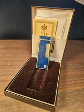 Dunhill Rollagas NONWORKING Vintage Lighter RARE lapiz lazuli w BOX picture