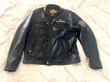 Harley Davidson RN 103819 CA 03402 Original Black Leather Jacket Men's - Size L picture
